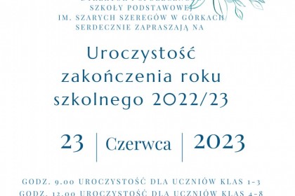 Uroczystość zakończenie roku szkolnego 2022/23