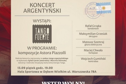 Zaproszenie na Koncert Argentyński