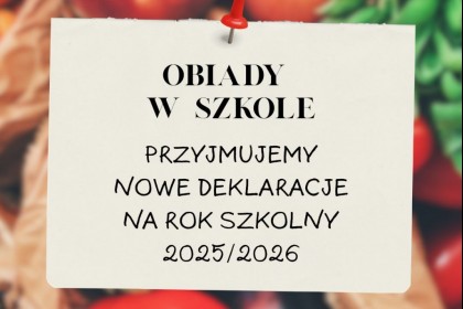 Deklaracje na obiady w szkole