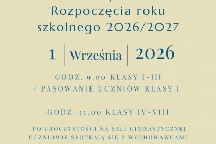 Zaproszenie na uroczyste rozpoczęcie roku szkolnego